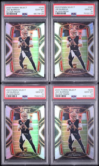 Lot(20) 2020 Select Club Level Silver Prizm Joe Burrow ROOKIE #246 PSA 10 GEM MINT