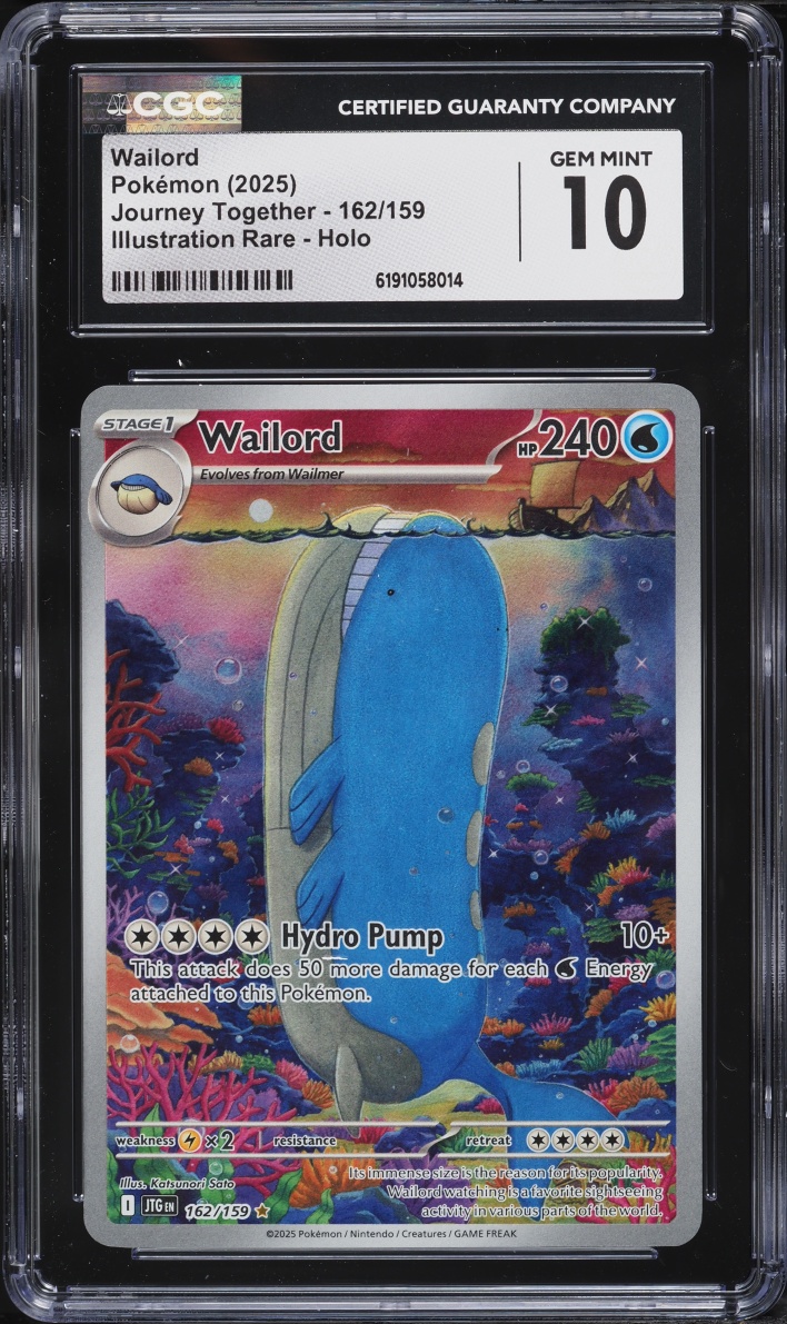 2025 Pokemon Scarlet & Violet Journey Together IR Wailord #162 CGC 10 GEM MINT
