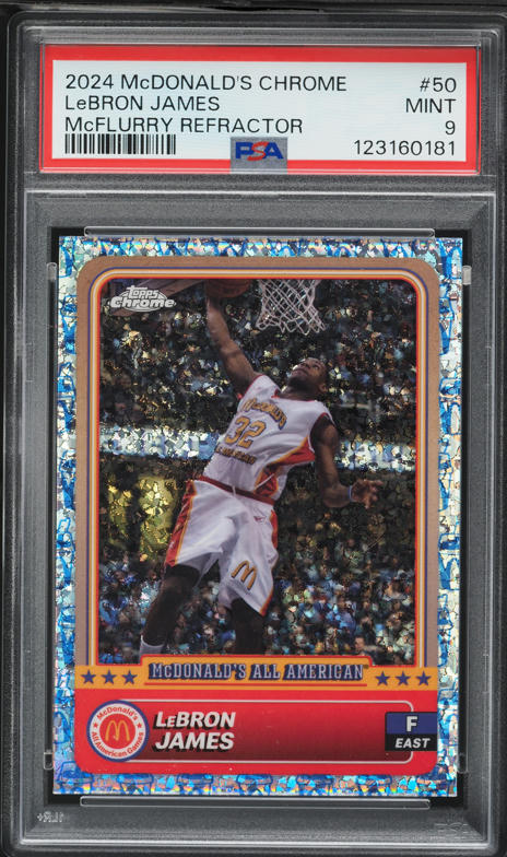 2006 Topps Chrome Black Refractor LeBron James /99 #67 PSA 9 MINT