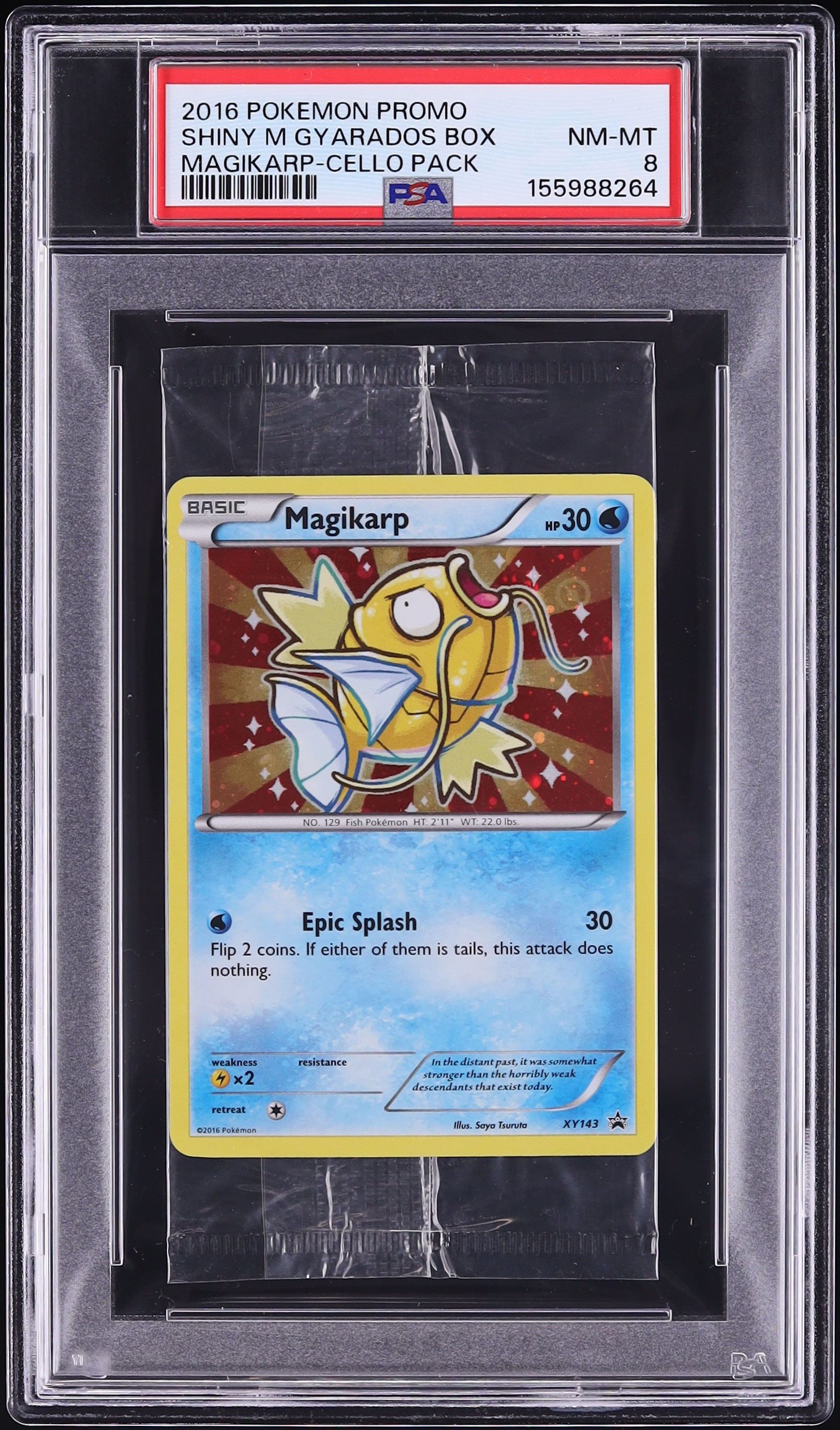 2016 Pokemon XY Promo Shiny M Gyarados Box Cello Pack Holo Magikarp #XY143 PSA 8 NM-MT