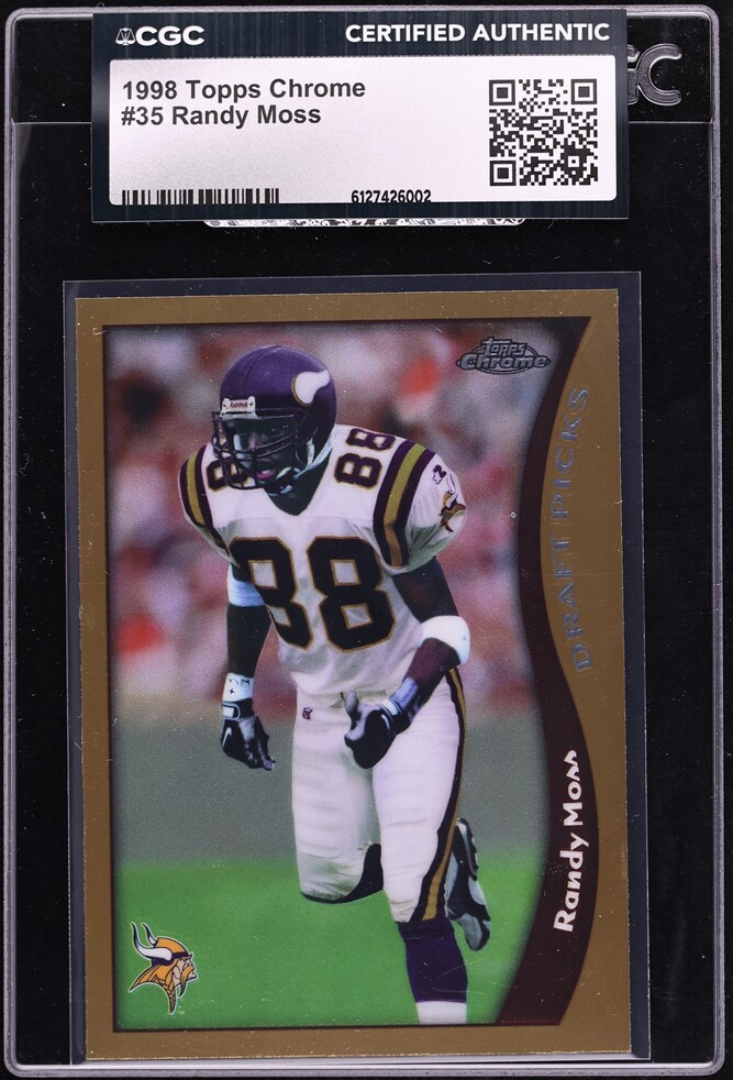1998 Topps Chrome Draft Picks Randy Moss ROOKIE #35 CGC AUTH