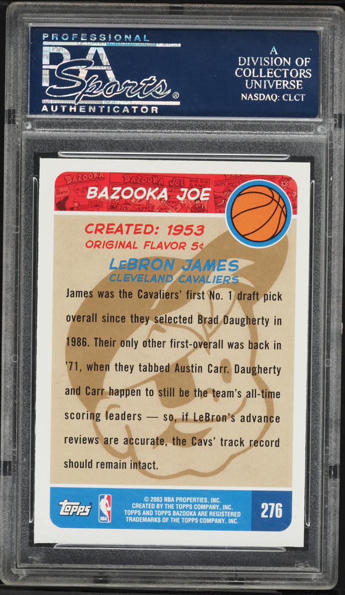 2003 Bazooka Gold LeBron James ROOKIE #276 PSA 8 NM-MT