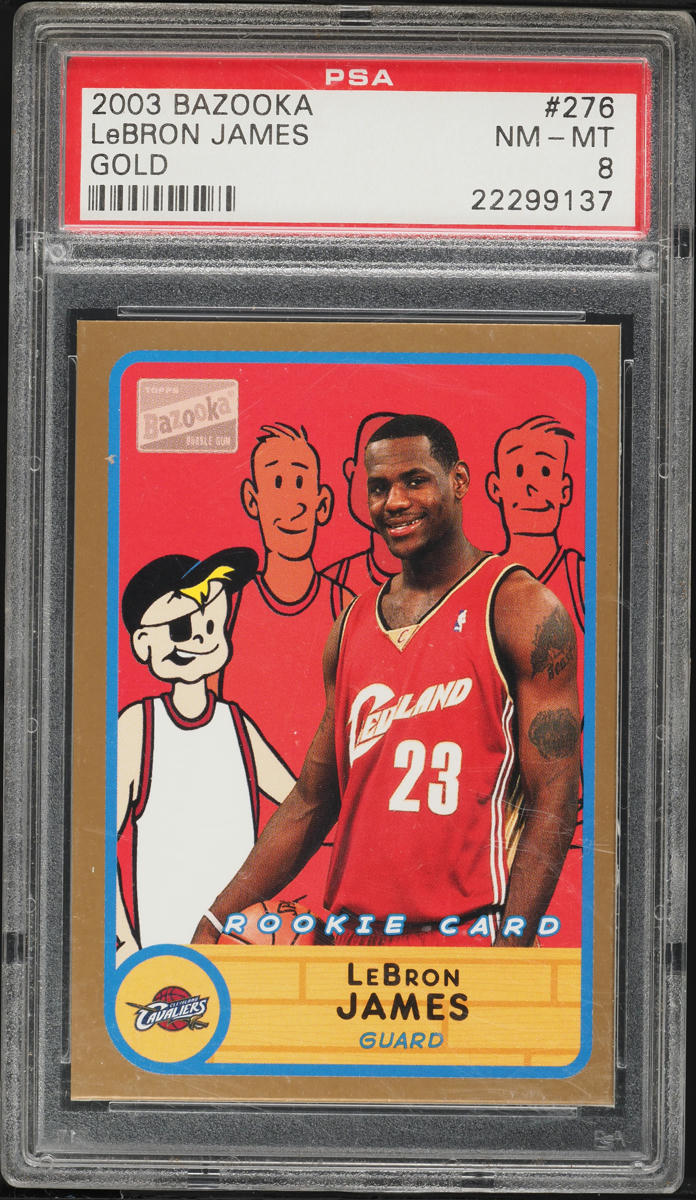2003 Bazooka Gold LeBron James ROOKIE #276 PSA 8 NM-MT