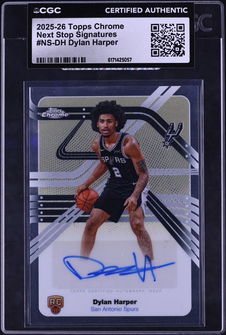 2025 Topps Chrome Next Stop Signatures Dylan Harper ROOKIE AUTO #NS-DH CGC AUTH