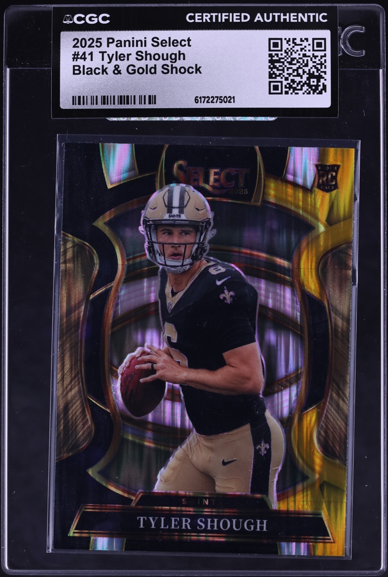 2025 Select Concourse Black & Gold Shock Tyler Shough ROOKIE #41 CGC AUTH