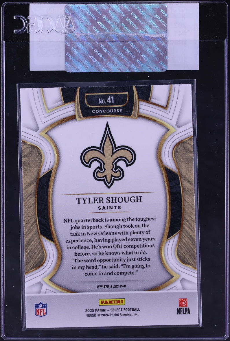2025 Select Concourse Black & Gold Shock Tyler Shough ROOKIE #41 CGC AUTH