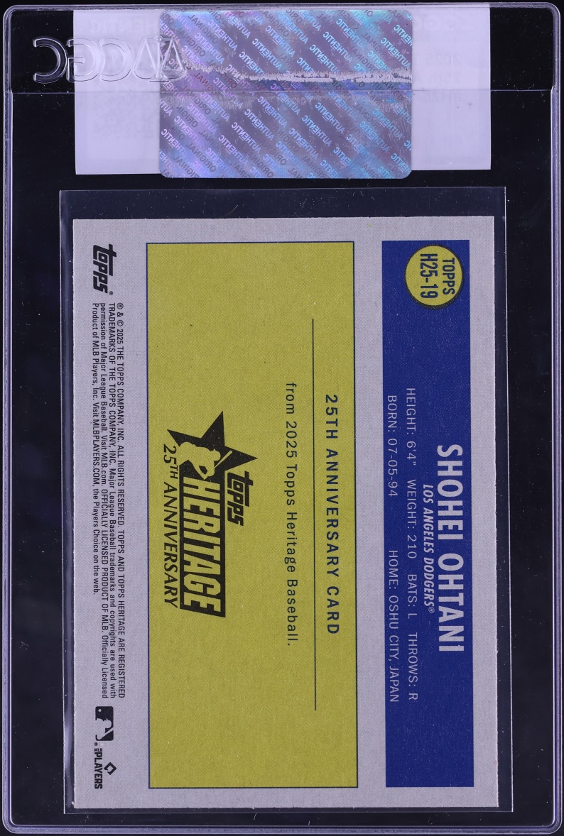 2025 Topps Heritage 25th Anniversary Shohei Ohtani #H25-19 CGC AUTH