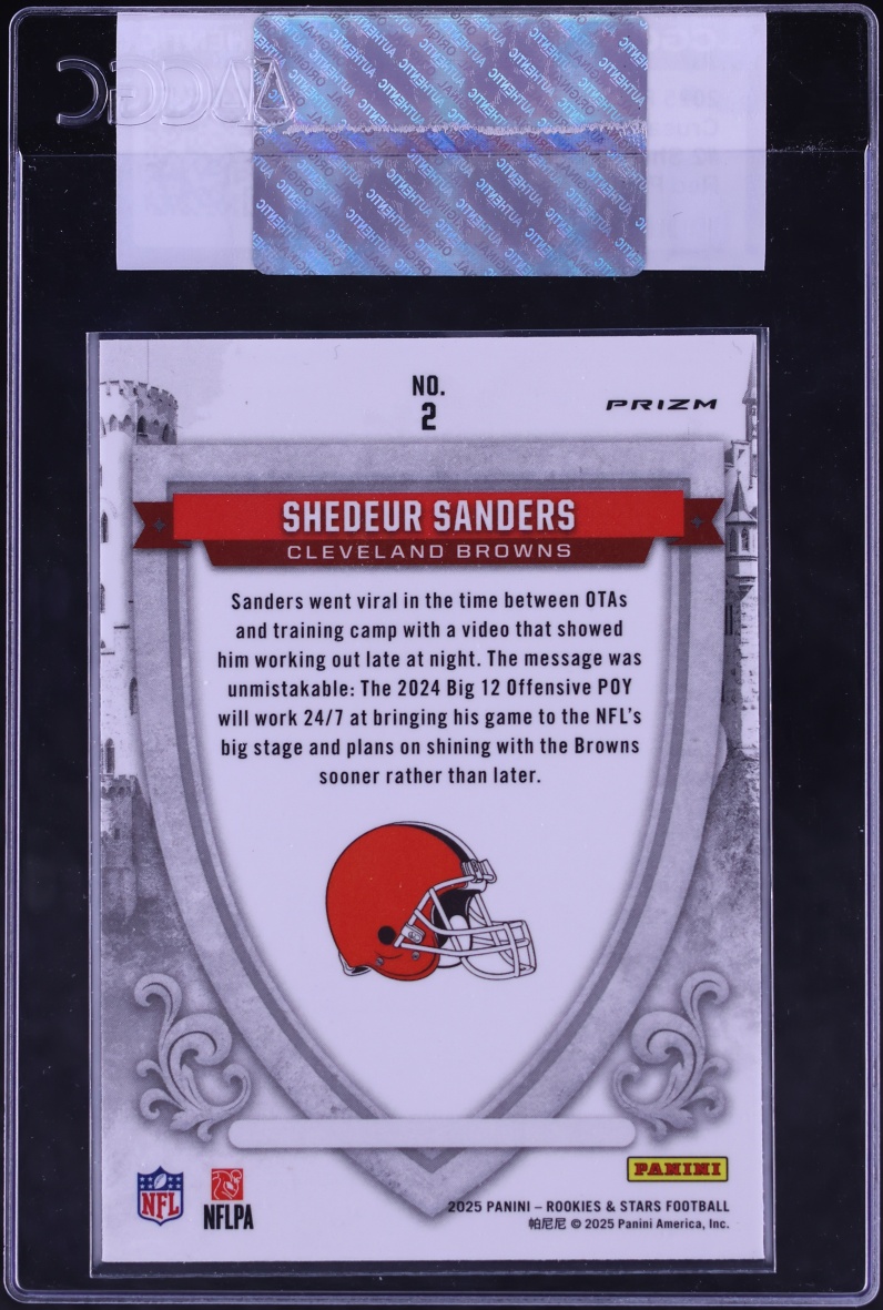 2025 Panini Rookies & Stars Crusade Red Plaid Prizm Shedeur Sanders ROOKIE #2 CGC AUTH