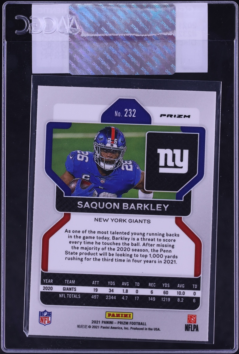 2021 Panini Prizm Disco Saquon Barkley #232 CGC AUTH