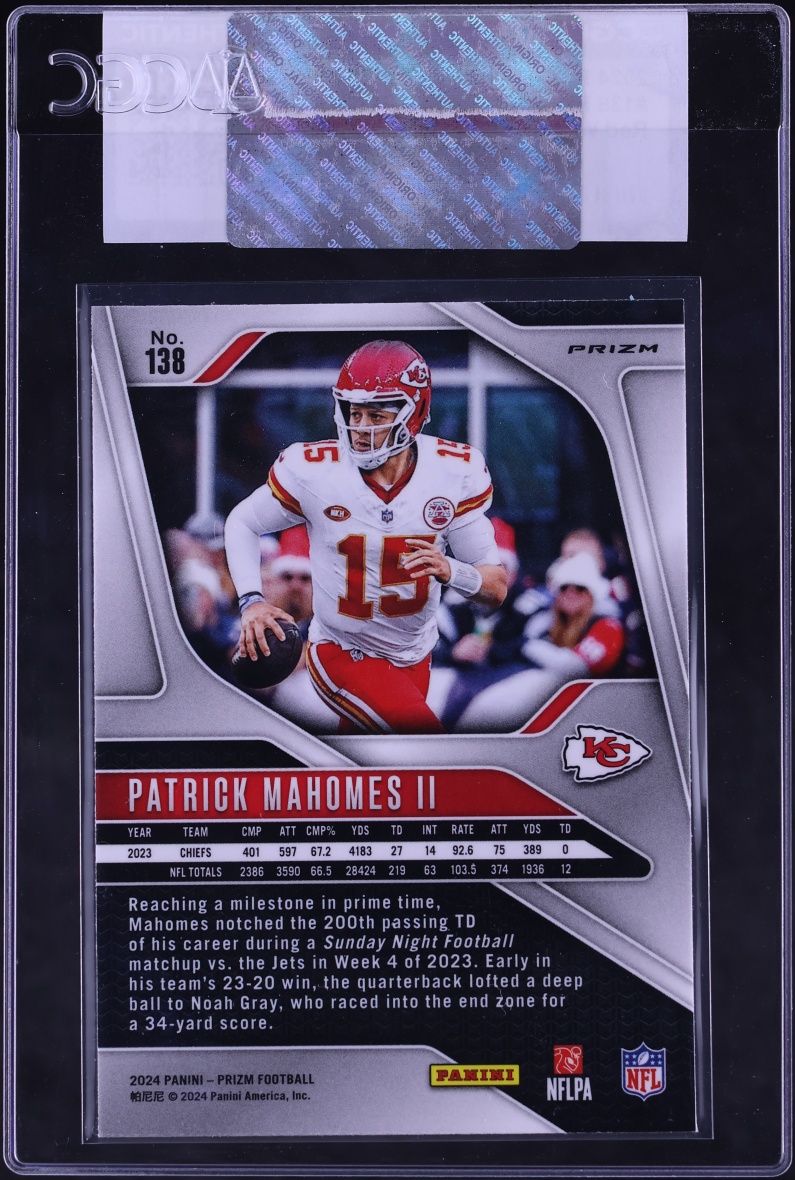2024 Panini Prizm Red White & Blue Patrick Mahomes II #138 CGC AUTH