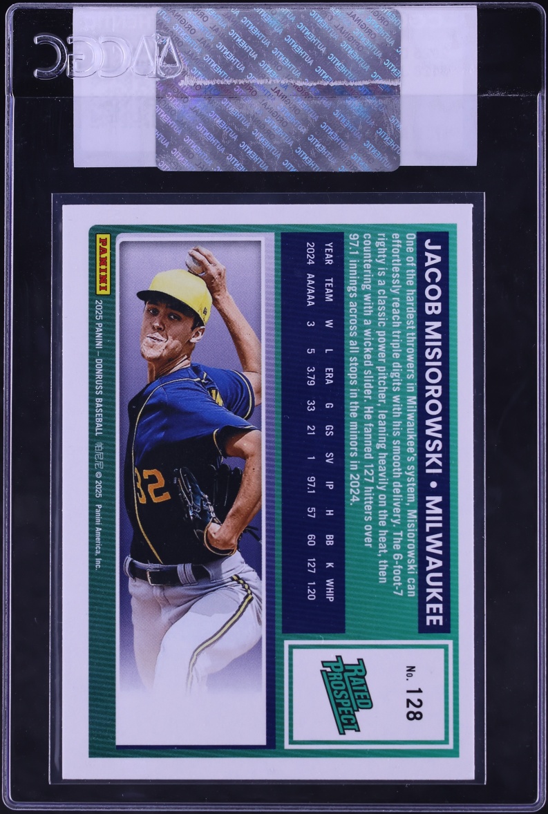 2025 Donruss Jacob Misiorowski ROOKIE #128 CGC AUTH