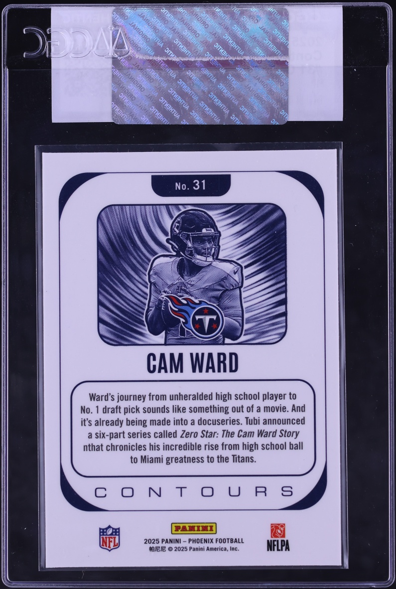 2025 Panini Phoenix Contours Cam Ward ROOKIE #31 CGC AUTH