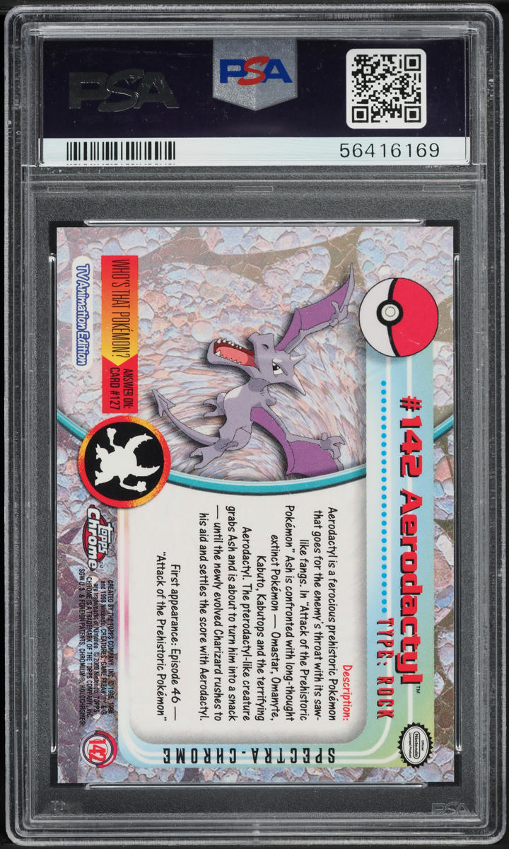 2000 Topps Chrome Pokemon Series 2 Spectra Aerodactyl #142 PSA 10 GEM MINT