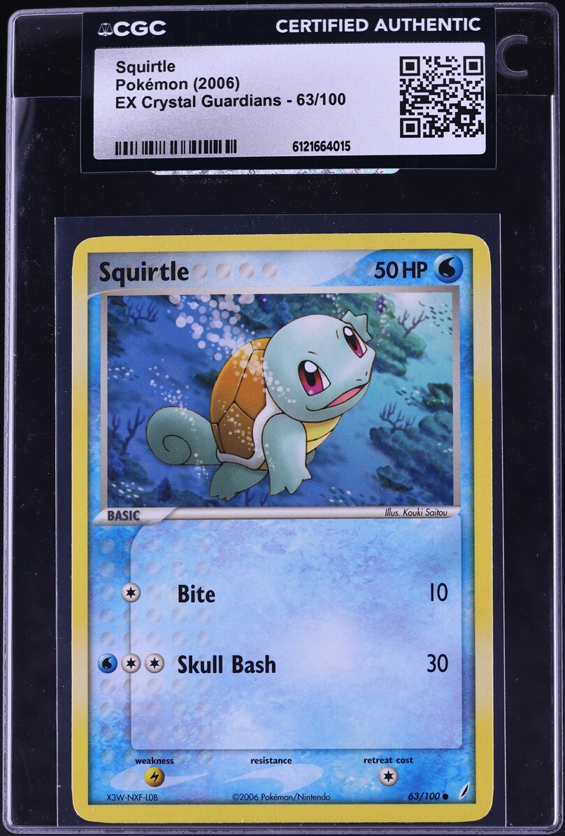 2006 Pokemon EX Crystal Guardians Squirtle #63 CGC AUTH