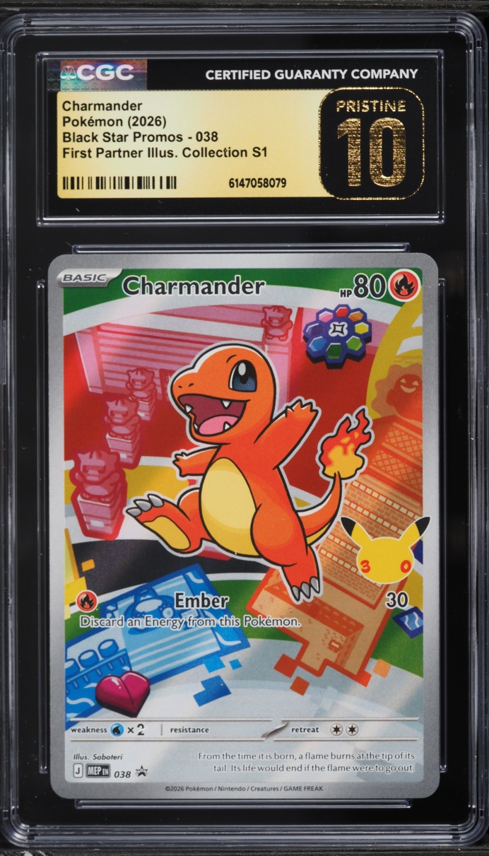 2026 Pokemon Mega Promo First Partner Illustration Full Art Charmander #038 CGC 10 PRISTINE