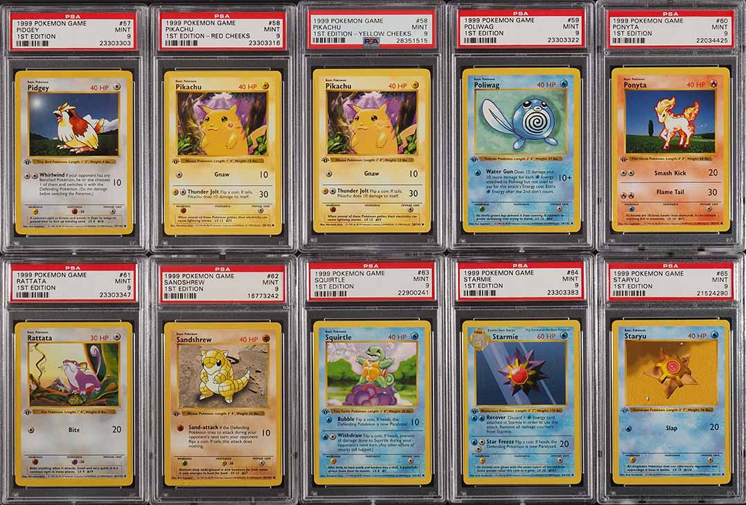 1999 Pokemon Base Set Shadowless 1st Edition COMPLETE PSA 9 SET