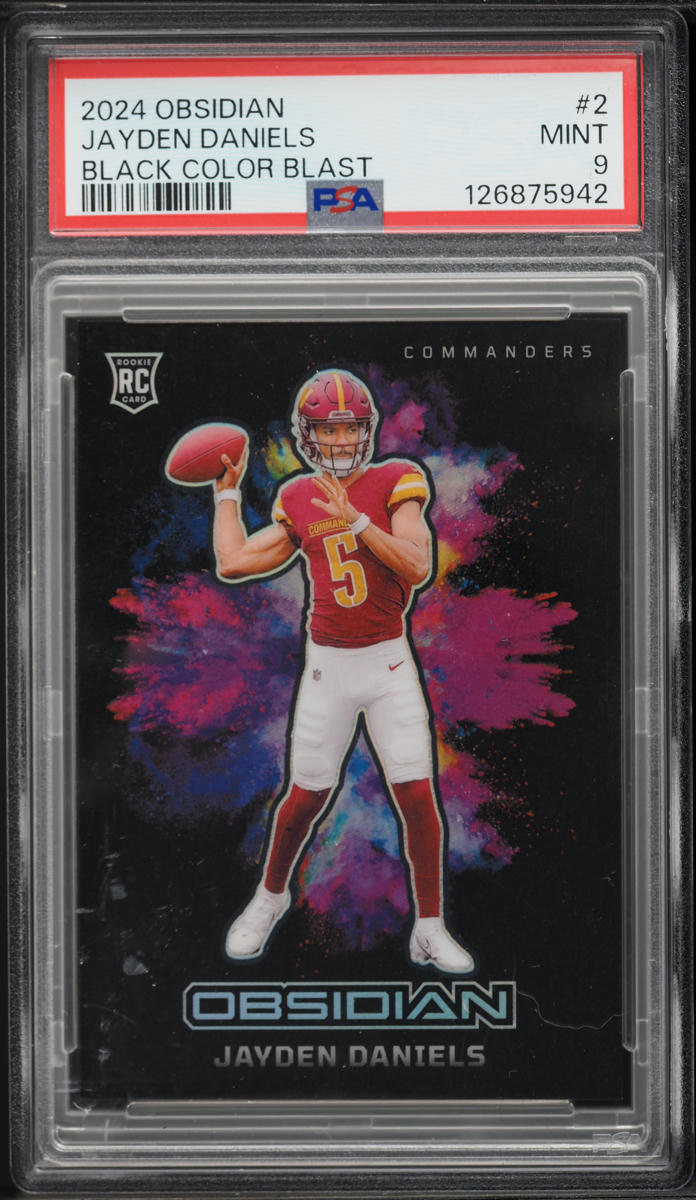 2024 Panini Obsidian Black Color Blast Jayden Daniels ROOKIE #2 PSA 9 MINT