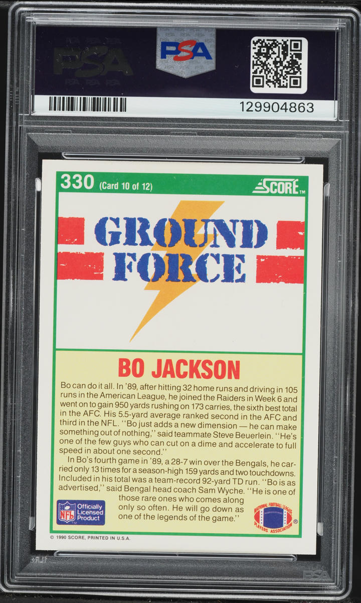 1990 Score Ground Force Bo Jackson #330 PSA 8 NM-MT