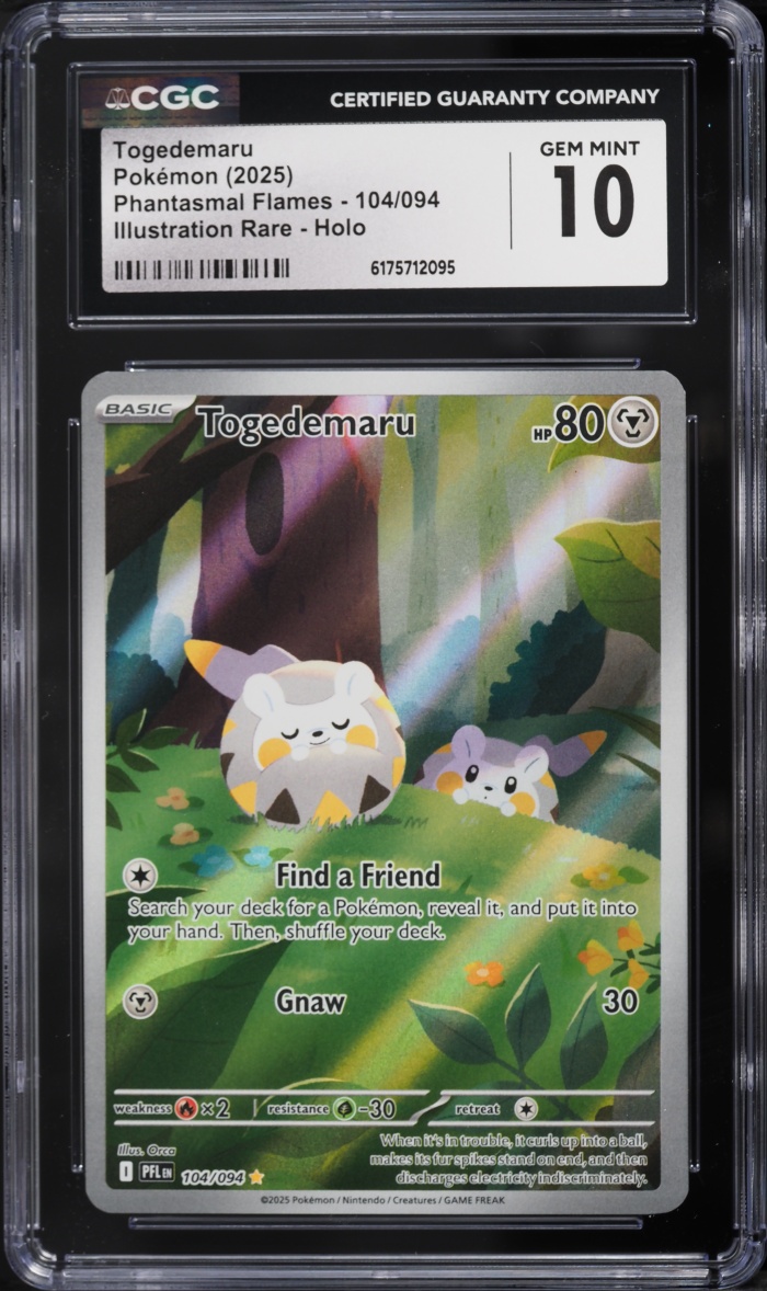 2025 Pokemon Mega Evolution Phantasmal Flames IR Togedemaru #104 CGC 10 GEM MINT