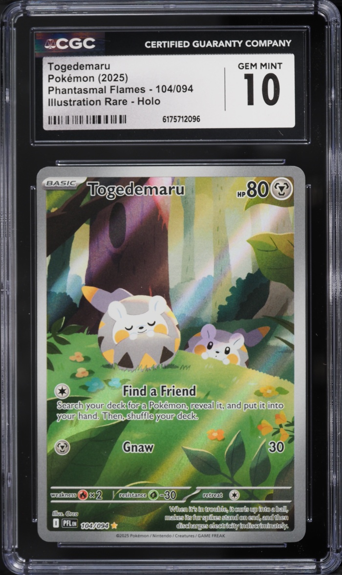 2025 Pokemon Mega Evolution Phantasmal Flames IR Togedemaru #104 CGC 10 GEM MINT