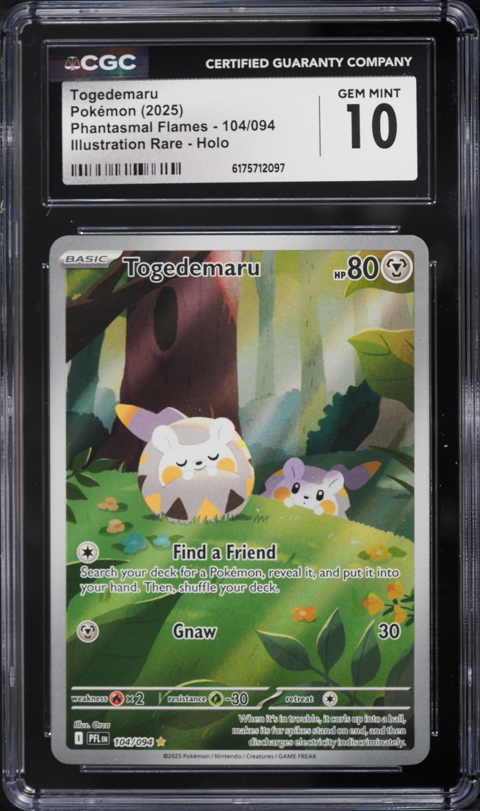 2025 Pokemon Mega Evolution Phantasmal Flames IR Togedemaru #104 CGC 10 GEM MINT