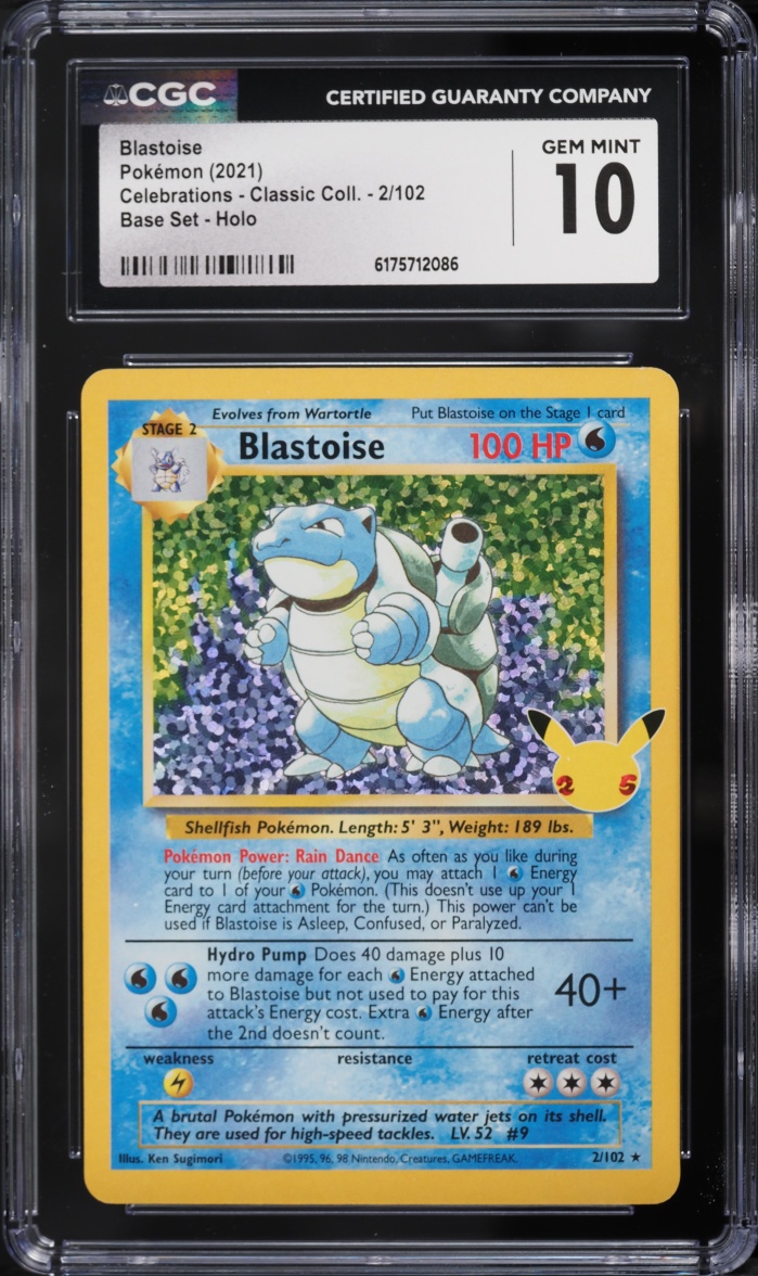 2021 Pokemon Sword & Shield Celebrations Classic Collection Holo Blastoise #2 CGC 10 GEM MINT