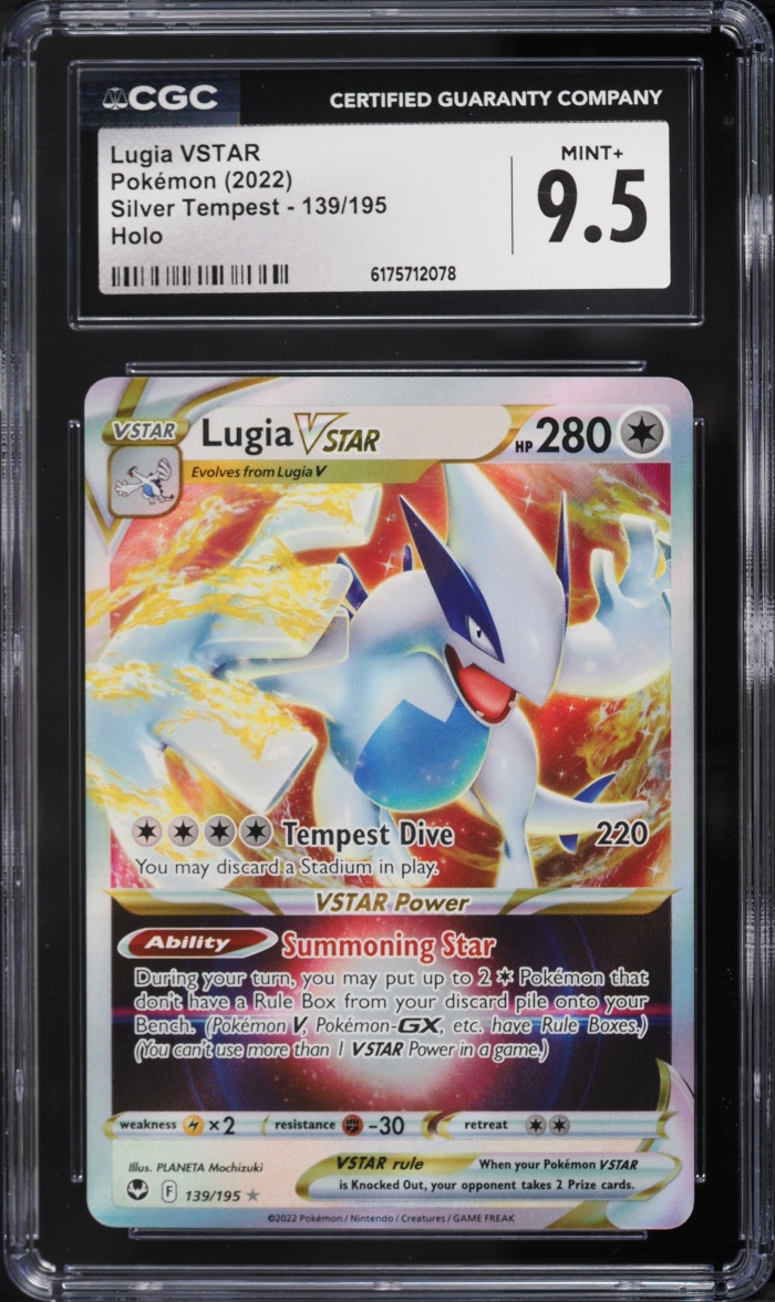 2022 Pokemon Sword & Shield Silver Tempest Holo Lugia VSTAR #139 CGC 9.5 MINT+