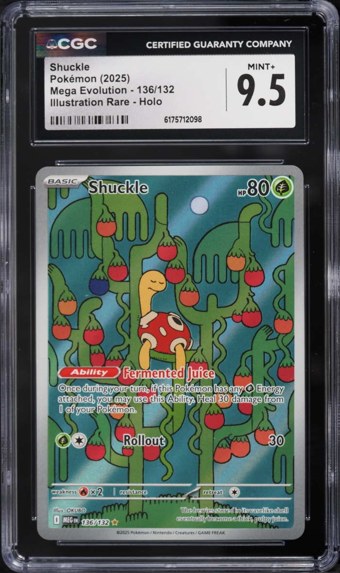 2025 Pokemon Mega Evolution IR Shuckle #136 CGC 9.5 MINT+