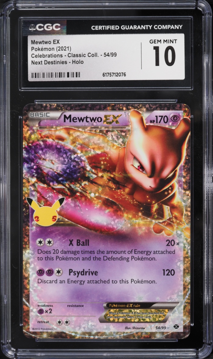 2021 Pokemon Sword & Shield Celebrations Classic Collection Holo Mewtwo Ex #54 CGC 10 GEM MINT
