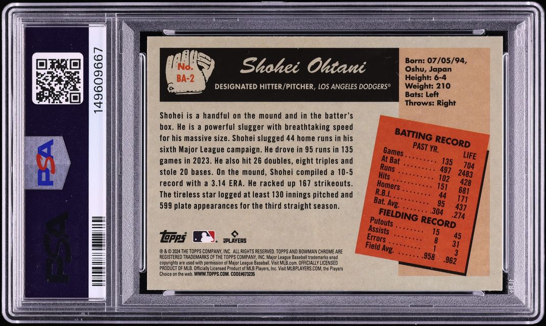 2024 Bowman '55 Anime Shohei Ohtani #BA-2 PSA 9 MINT