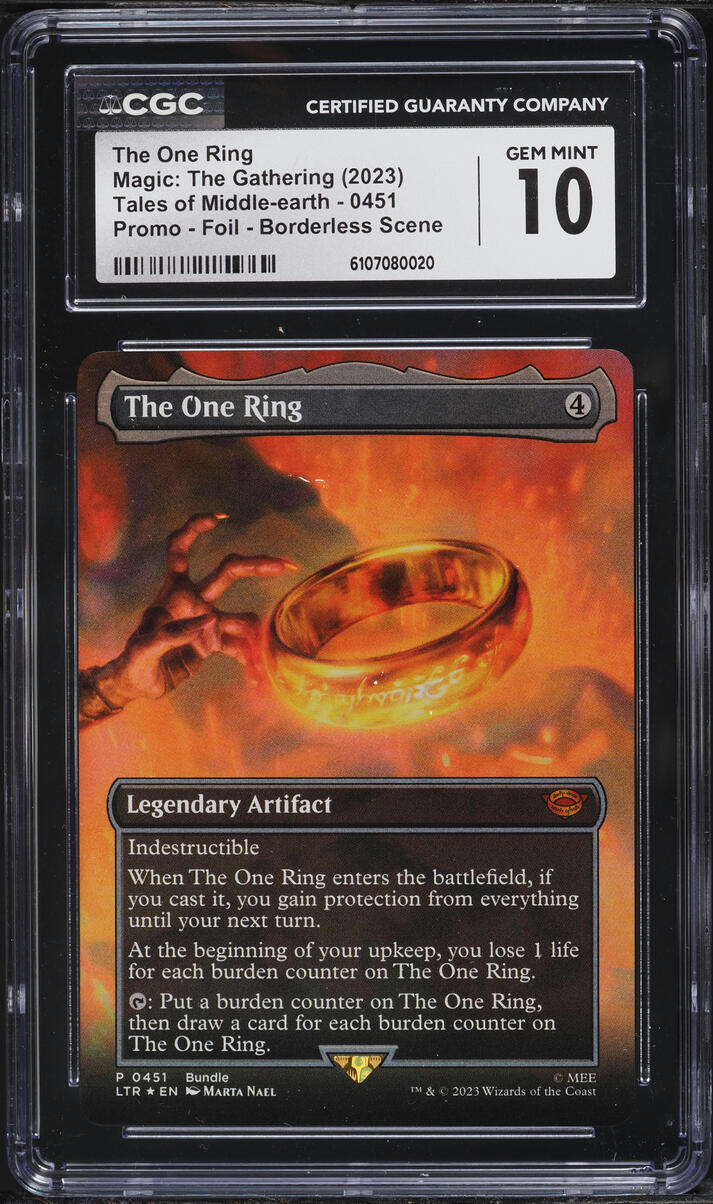 2023 Magic The Gathering Tales Of Middle-Earth Foil Borderless Scene The One Ring #0451 CGC 10