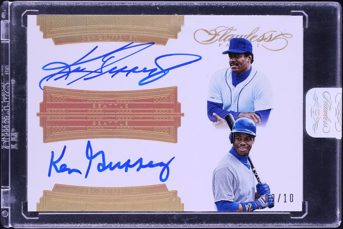 2017 Panini Flawless Dual Gold Ken Griffey Jr. & Sr. AUTO /10 #FDS-SRJR