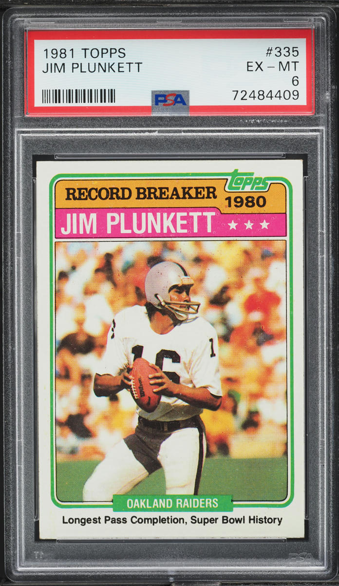 1981 Topps Football Jim Plunkett #335 PSA 6 EXMT