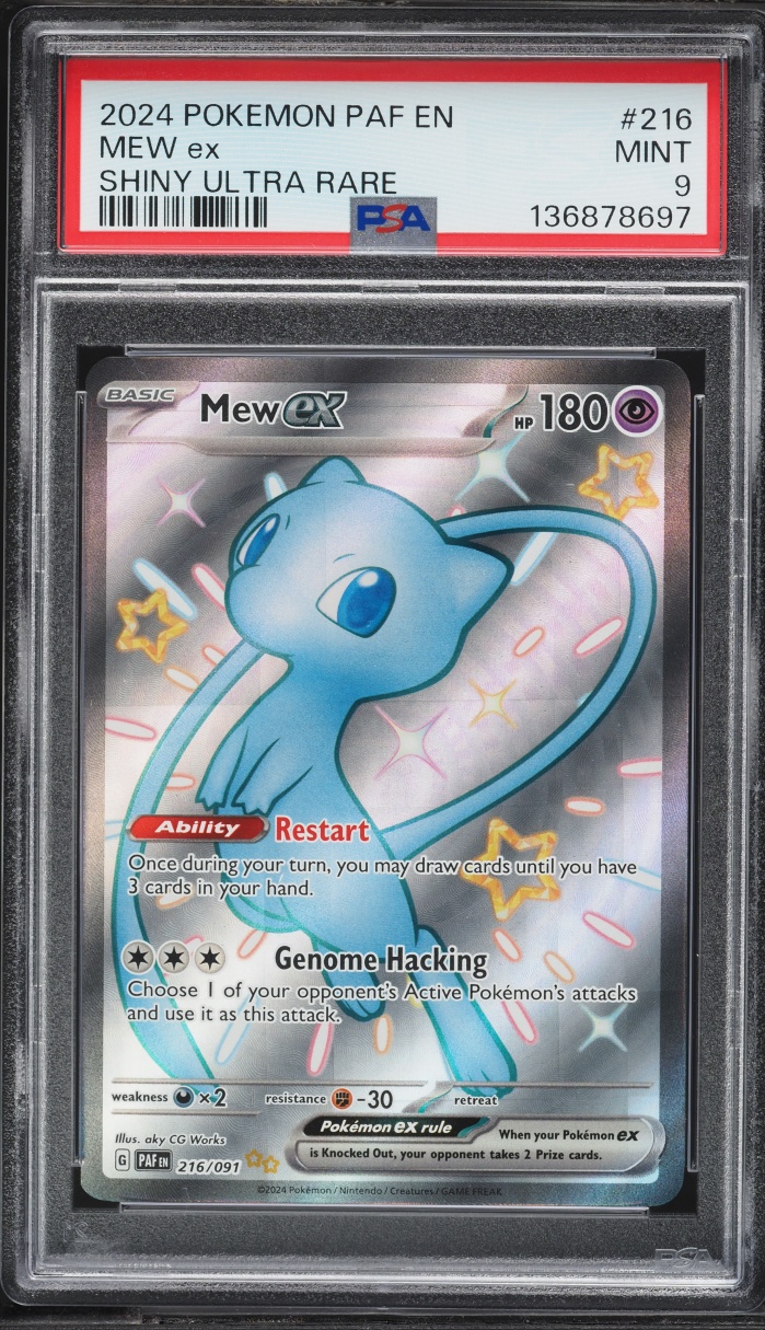 2024 Pokemon Scarlet & Violet Paldean Fates Full Art Mew ex #216 PSA 9 MINT