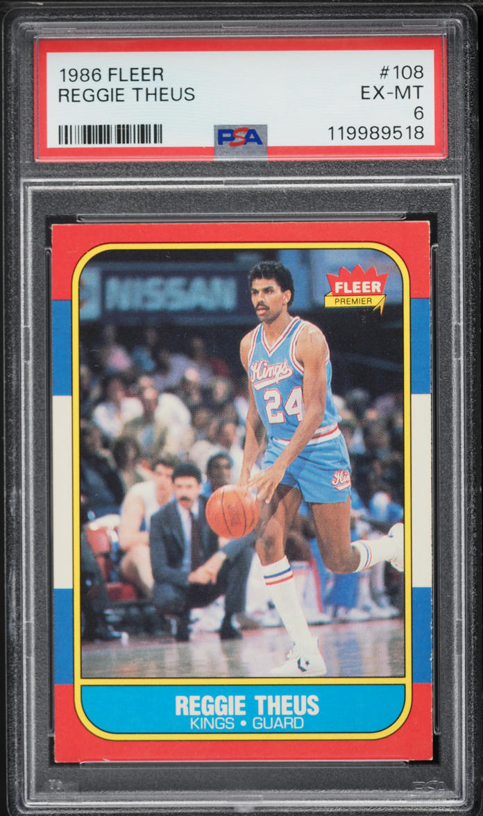 1986 Fleer Basketball Reggie Theus #108 PSA 6 EXMT
