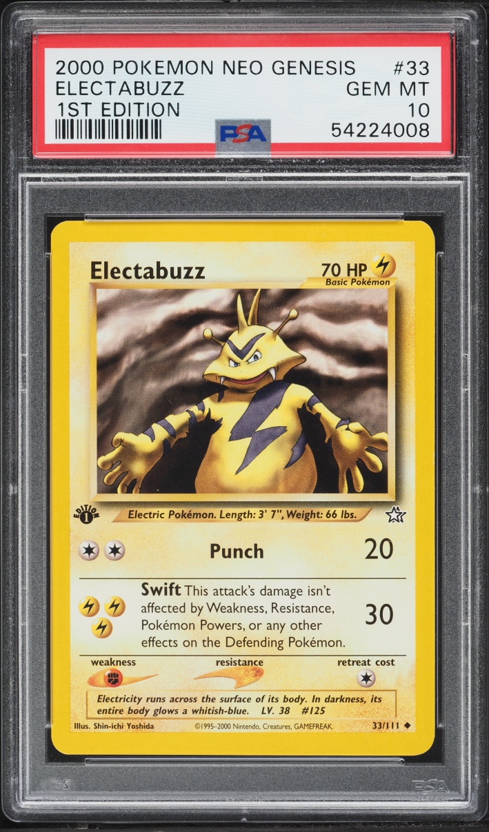 2000 Pokemon Neo Genesis 1st Edition Electabuzz #33 PSA 10 GEM MINT