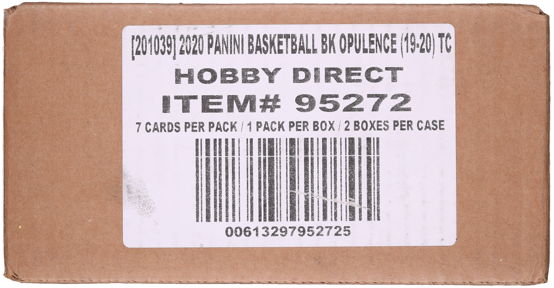 2019 Panini Opulence Basketball Sealed Hobby Case, 2ct Box