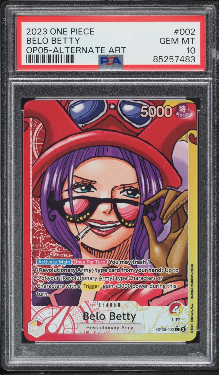 2023 One Piece Awakening Of The New Era Alt Art Belo Betty #OP05-002 PSA 10 GEM MINT