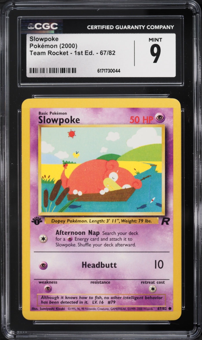 2000 Pokemon Team Rocket 1st Edition Slowpoke #67 CGC 9 MINT