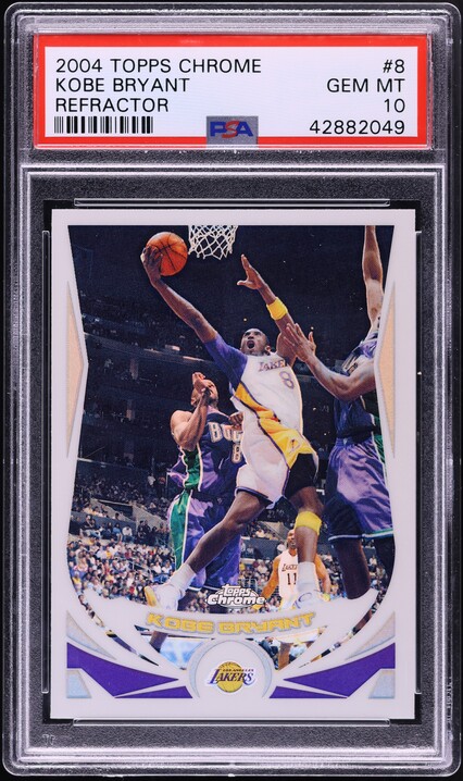 1996 Topps Chrome Refractor Kobe Bryant ROOKIE #138 PSA 9 MINT on