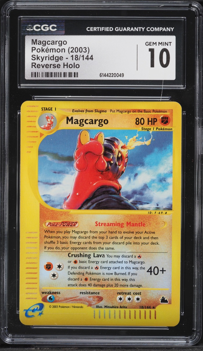 2003 Pokemon Skyridge Reverse Holo Magcargo #18 CGC 10 GEM MINT