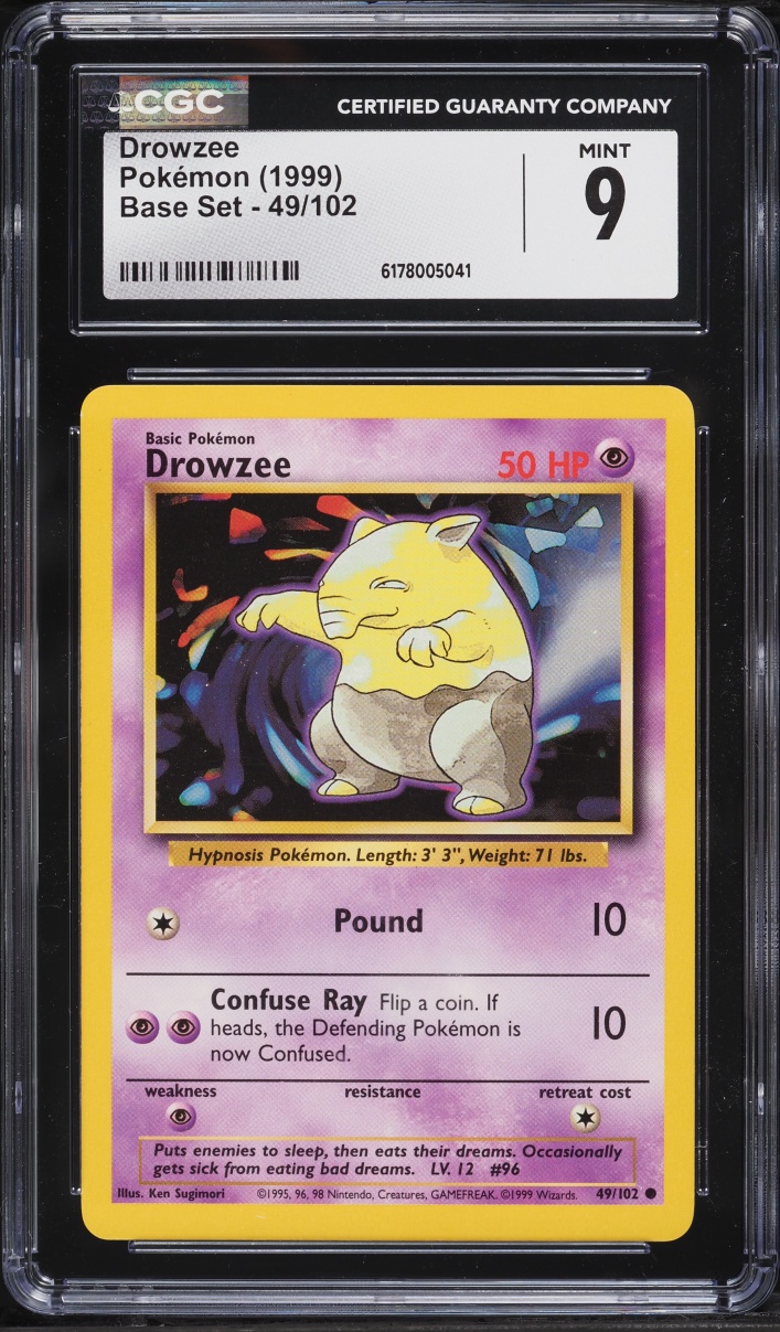 1999 Pokemon Base Set Drowzee #49 CGC 9 MINT