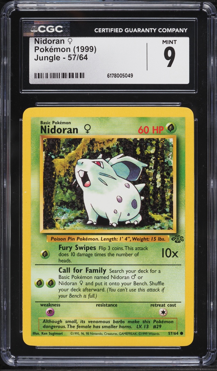1999 Pokemon Jungle Nidoran #57 CGC 9 MINT