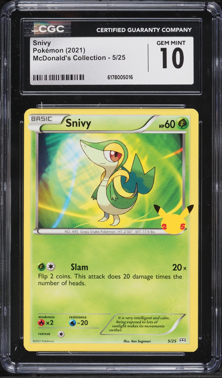 2021 Pokemon Sword & Shield Mcdonald's Collection Snivy #5 CGC 10 GEM MINT