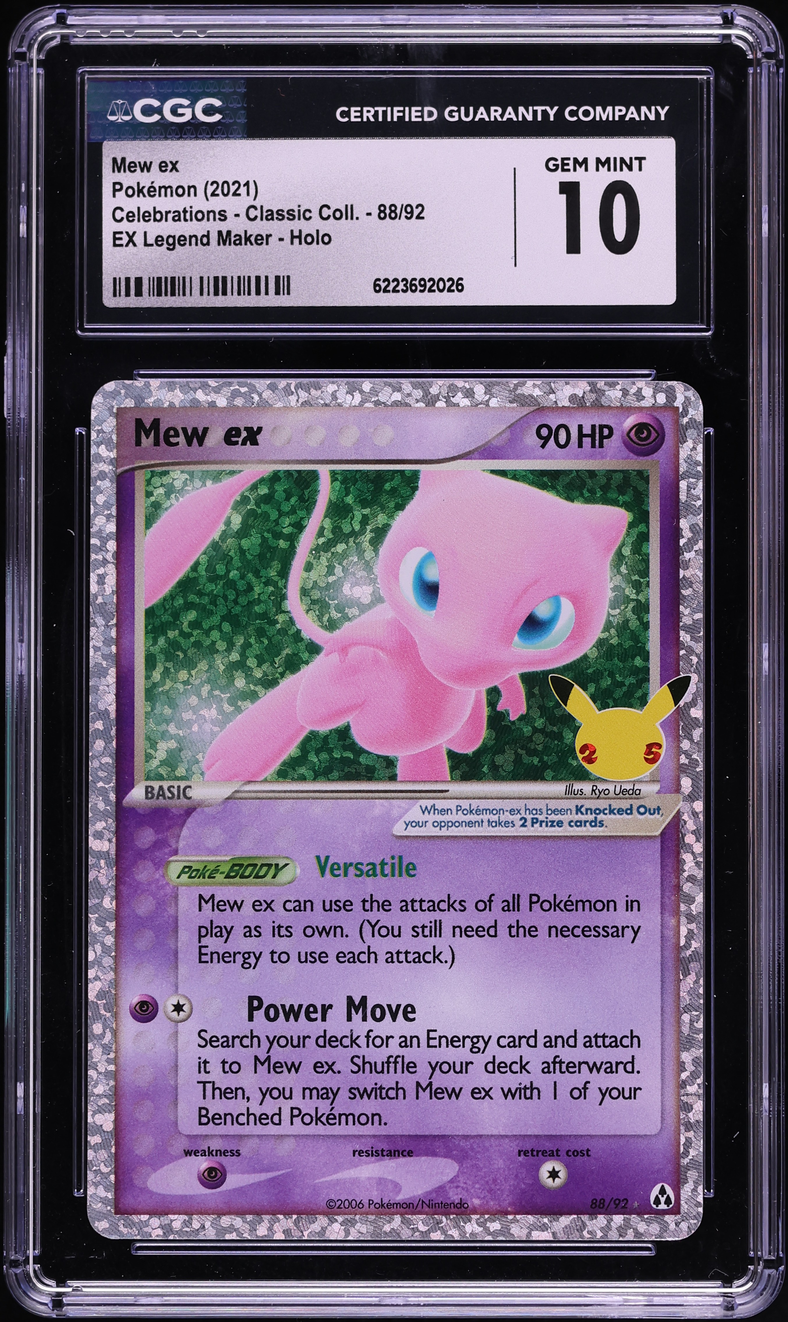 2021 Pokemon Sword & Shield Celebrations Classic Collection Holo Mew Ex #88 CGC 10 GEM MINT