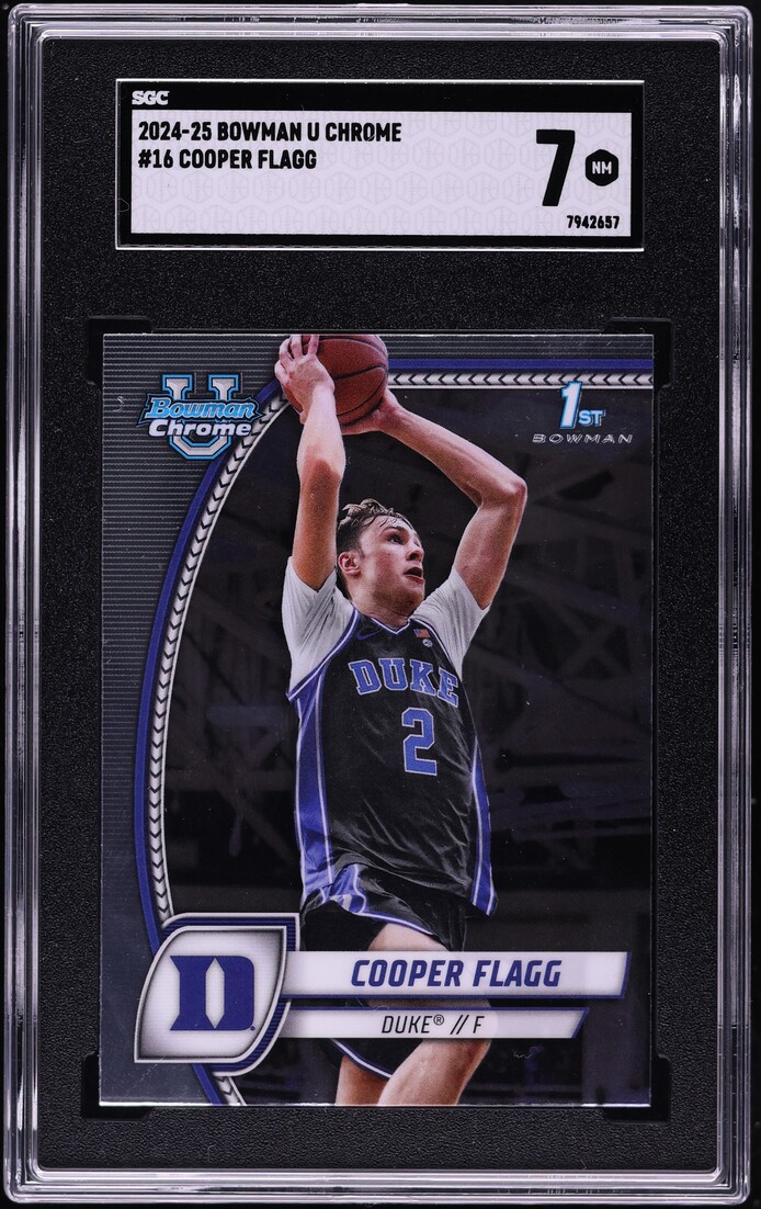 2024 Bowman Chrome University Cooper Flagg ROOKIE #16 SGC 7 NRMT