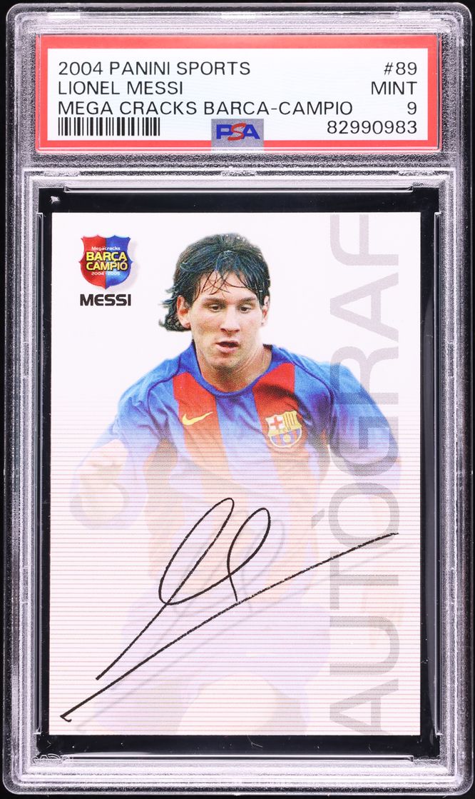 2004 Panini Sports Mega Cracks Barca Campio Lionel Messi ROOKIE #89 PSA 9 MINT