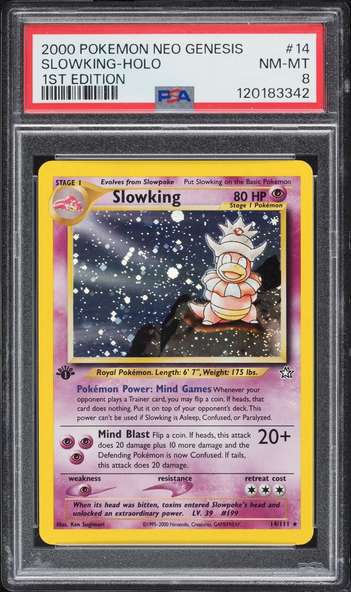 2000 Pokemon Neo Genesis 1st Edition Holo Slowking #14 PSA 8 NM-MT