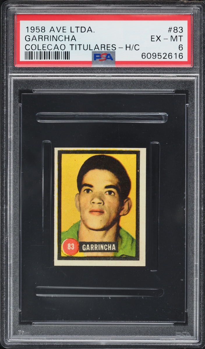 1958 Ave Ltda. Colecao Titulares Soccer Garrincha ROOKIE #83 PSA 6 EXMT