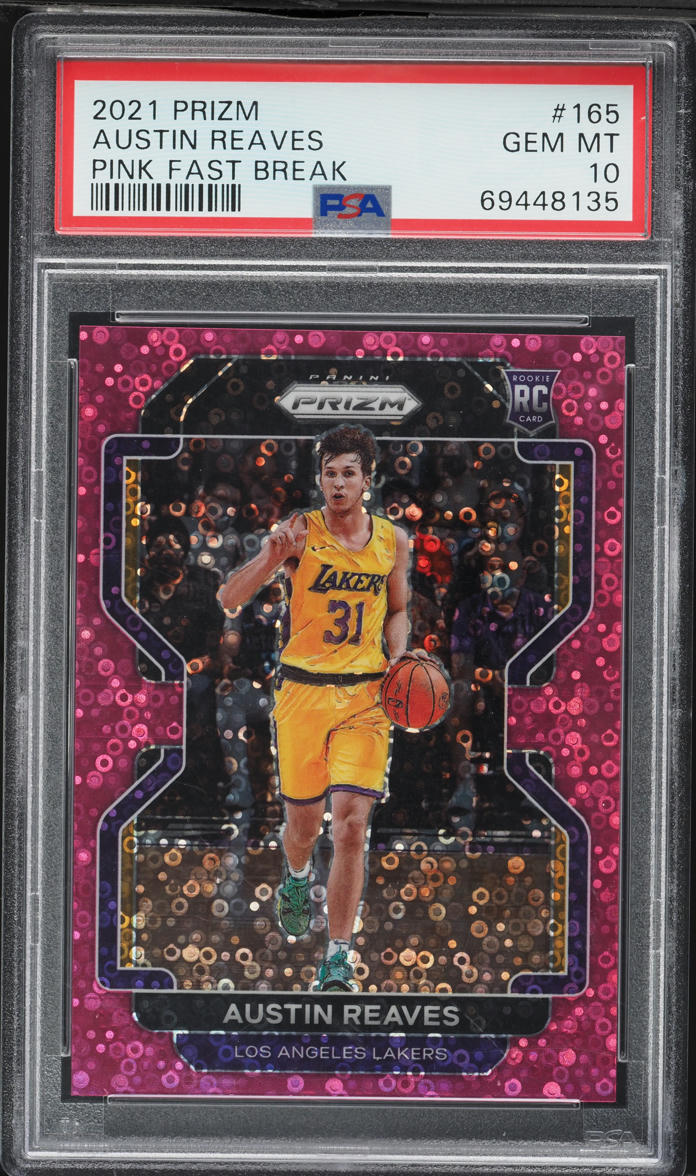 2021 Panini Prizm Pink Fast Break Austin Reaves ROOKIE /50 #165 PSA 10 GEM MINT